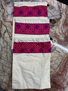 Tory Burch-Set of 3 Canvas Drawstring dust bags